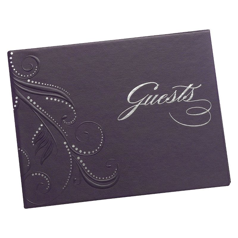 Purple Swirl Dots Wedding Guest Book, 1 of 3