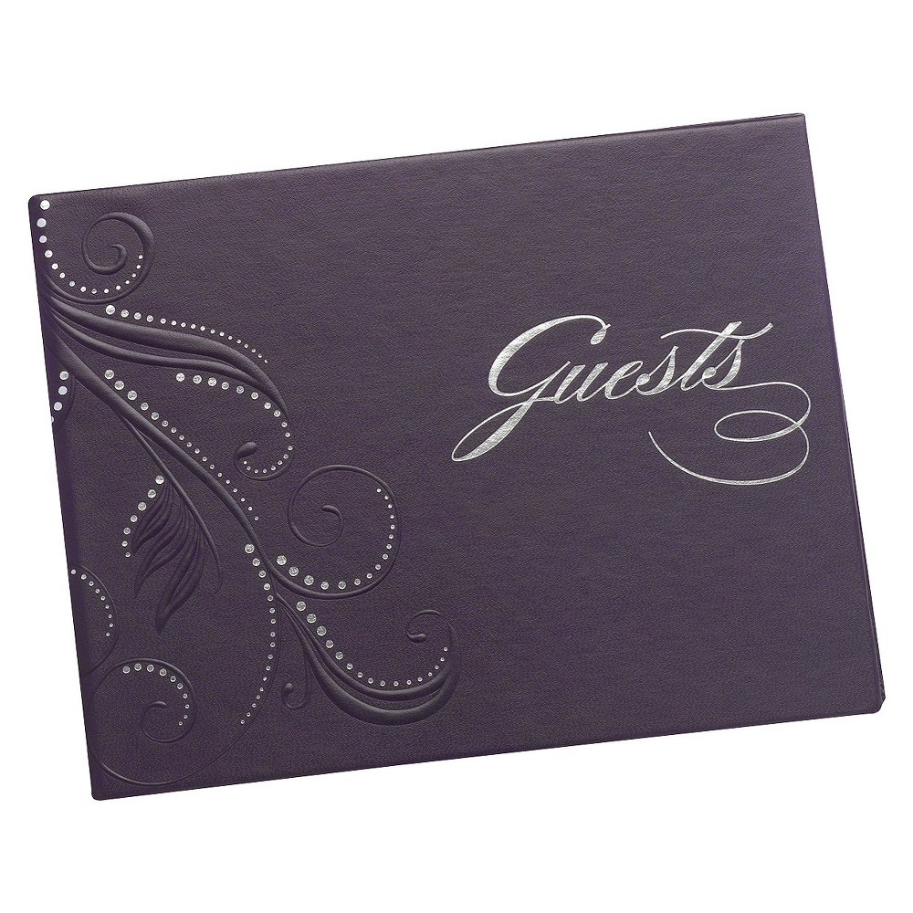 Photos - Notebook Purple Swirl Dots Wedding Guest Book