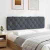 vidaXL Velvet Headboard Cushion - Dark Gray, 60.2" - Soft Velvet Upholstery, Foam-Filled for Back Support, Easy Installation - 4 of 4
