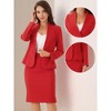 INSPIRE CHIC Women's Collarless Blazer and Formal Pencil Skirt Business Suit Set 2 Pcs - 2 of 4