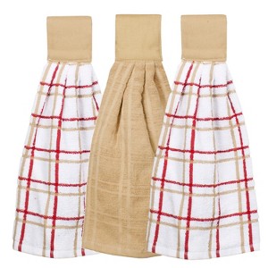 John Ritzenthaler Co. Ritz 3-Pack Solid and Multi Check Tie Towel Set - 1 of 4