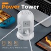 Tower Power Strip,  Surge Protector 10FT Flat Plug Extension Cord with 8 AC Outlets, 4 USB (2 USB-C), Charging Station with for Office & Dorm - 2 of 4