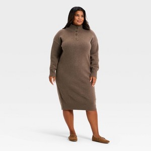 Women's Long Sleeve Midi Sweater Dress - Universal Thread™ - 1 of 3