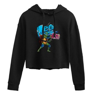Women's - Teenage Mutant Ninja Turtles - Leonardo AKA Leo Cropped Graphic Hoodie - 1 of 3