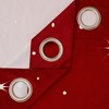 Red Christmas Room Darkening Velvet Curtains for Living Room 2 Panel Sets with Snowflake Print - 4 of 4