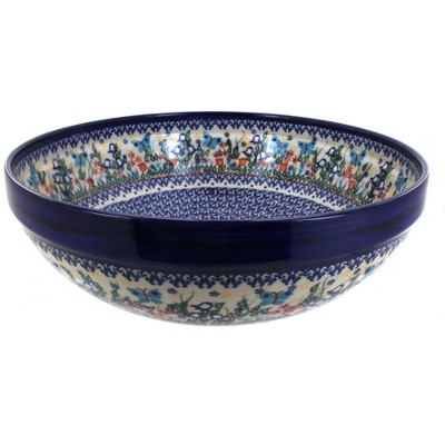 Blue Rose Polish Pottery 78 Vena Large Serving Bowl