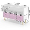 Kids Bookshelf with Toy Storage Organizer,35.43" Bookcase with Bins for Nursery Playroom Furniture Kids Bedroom Kids Reading Nook,Pink - 2 of 4