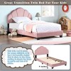 Twin Size Upholstered Platform Bed with Shell Design Headboard - 3 of 4