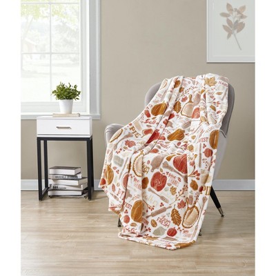 Kate Aurora Living Thanksgiving Harvest Kitchen Ultra Soft & Plush Autumn Throw Blanket Cover