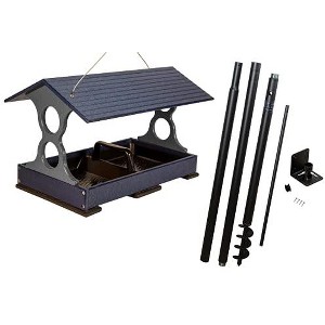 JCS Wildlife Large Fly Thru Bird Feeder- Mounting Pole Bundles Available - 1 of 4