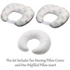 Bacati - 3 pc Noah Tribal Mint/Navy Feathers/Triangles Muslin Hugster Feeding & Infant Support Nursing Pillow with 2 removable zippered covers - 4 of 4