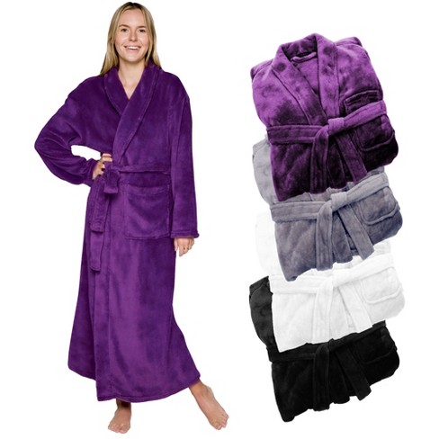 Silver Lilly - Women's Full Length Plush Luxury Bathrobe - Large/x ...