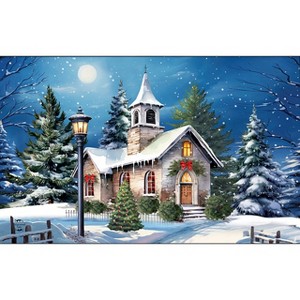 Briarwood Lane Winter Christmas Doormat 30x18 Indoor Outdoor Holy Night For Christmas Doormat - 1 of 4