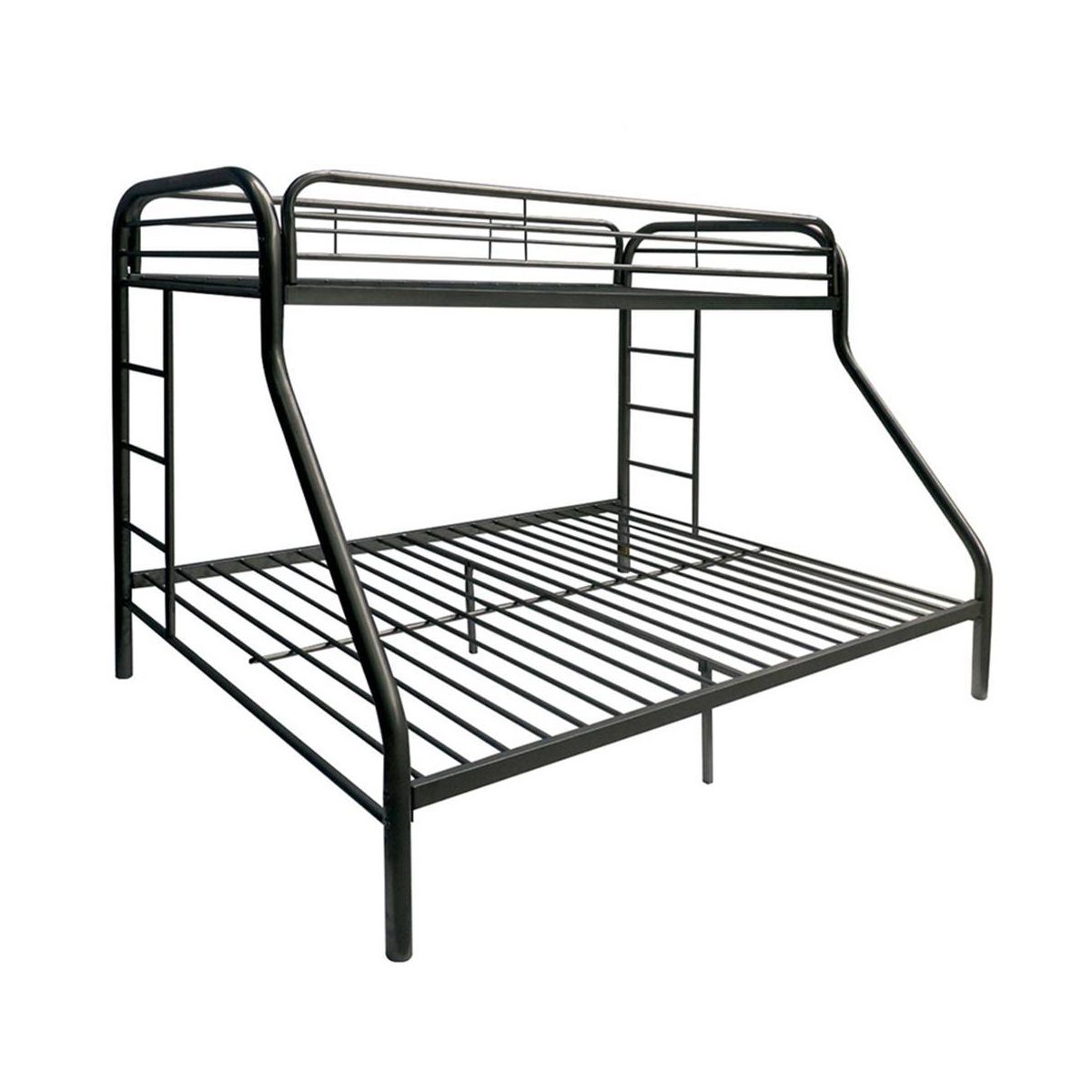 Acme Furniture 78"Twin/Full Bunk Bed Tritan Loft and Bunk Bed Black: Metal Frame, No Box Spring Needed