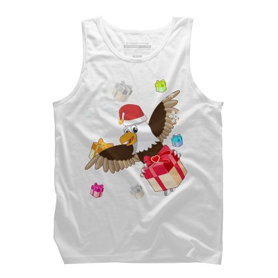 Men's Design By Humans Santa American Bald Eagle Christmas T-Shirt By thebeardstudio Tank Top