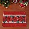 Unique Bargains Christmas Place Mats Leaves Flowers Flax Red Green 11.8"x17.7" 2 Pcs - 2 of 4
