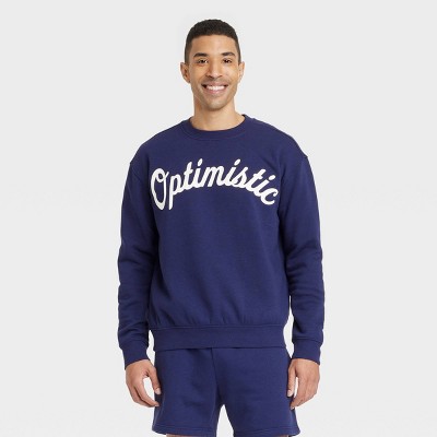 Men's Kindness Blooms Pullover Sweatshirt - Goodfellow & Co™ Navy Blue L