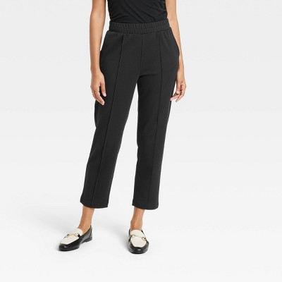 Women's High-rise Regular Fit Tapered Ankle Knit Pants - A New Day™ Black Xl  : Target