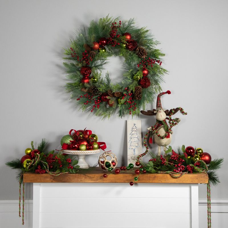 Northlight Real Touch™ Berries, Pinecones and Ornaments Artificial Christmas Wreath - 36" - Unlit, 2 of 10