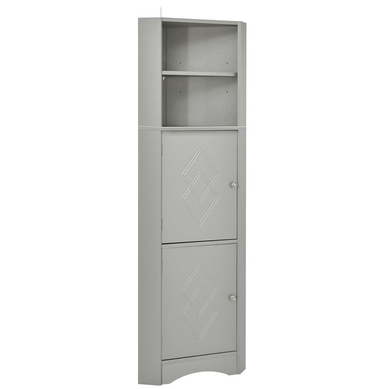 Tall Bathroom Freestanding Corner Cabinet With Door And Adjustable Shelves - ModernLuxe, 4 of 10