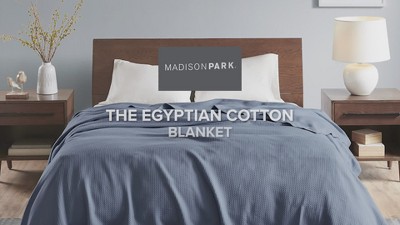 Luxurious Twin-Sized Egyptian Cotton Comfort Blanket in Gray