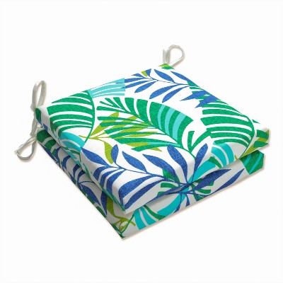 Pillow Perfect - 36.5 X 18 Indoor Outdoor Squared Corners Chair Cushion  Islamorada Blue/green : Target