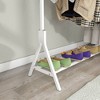 Garment Rack Freestanding Hanger Multi-functional Single pole Bedroom Clothing Rack Bedroom, White - 3 of 4