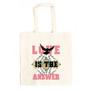 City Creek Prints Love Is The Answer Canvas Tote Bag - 15x16 - Natural - 1 of 2