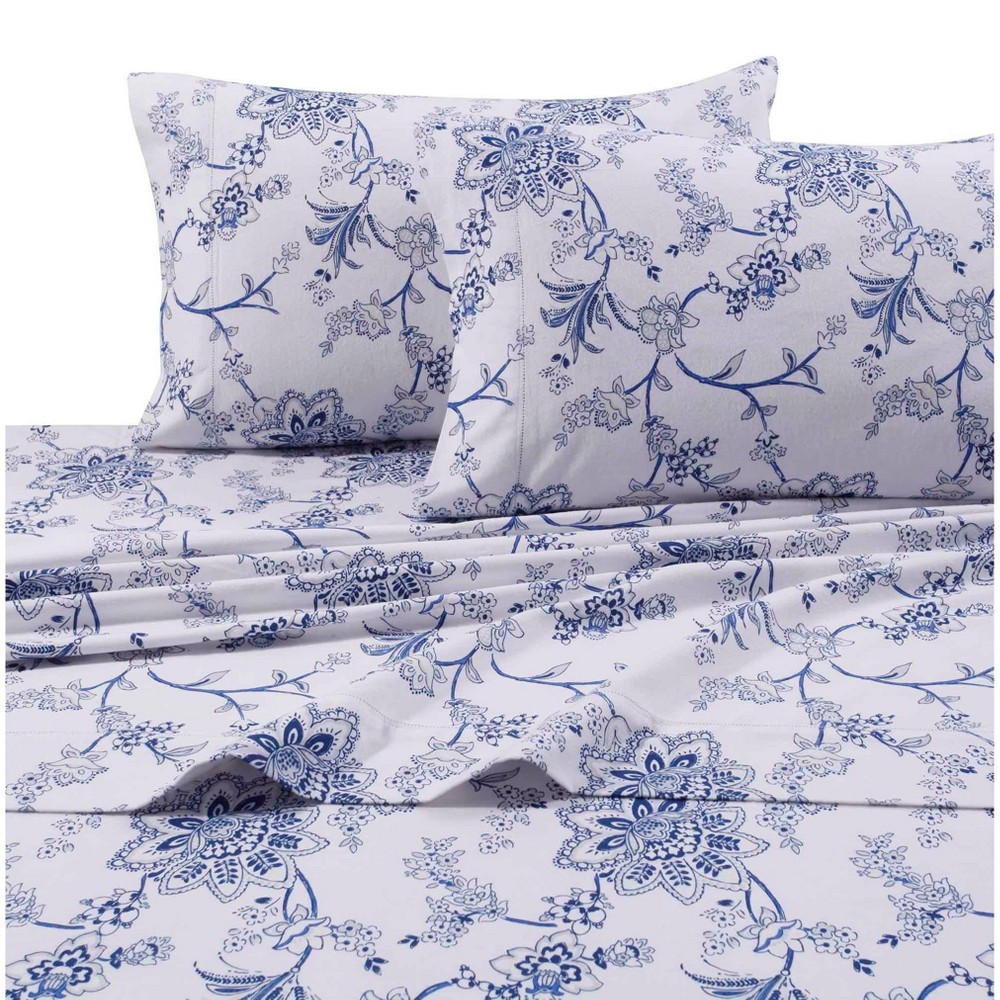 Photos - Bed Linen Queen Printed Pattern Extra Deep Pocket 200 GSM Flannel Sheet Set Floral 