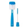 ThermoFlask 2-in-1 Bottle Cleaning Brush - Durable Cleaning Supplement - Long Handle - Includes Straw Brush - Lightweight, Easy Grip - Blue - 2 of 4