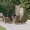 vidaXL Patio Dining Set Outdoor Dining Set Table and Chair Set for Garden - Brown 63" Table Length 6 Chairs - 2 of 4