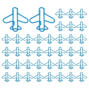 Unique Bargains Home Office Supplies Metal Plane Shape Cute Funny Decorative Paper Clip 100 Pcs - 1 of 4
