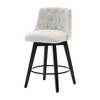 DSVIMOY Counter and Bar Stool Set of 2 Modern Swivel Stools with Stain Resistant Tufted Back for Kitchen and Home Bar, White, 23.23"*18.9"*18.5" - 2 of 4