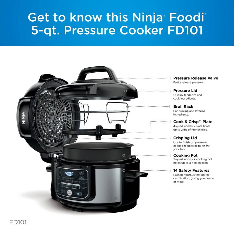Ninja Foodi Programmable 10-in-1 5qt Pressure Cooker and Air Fryer - FD101, 4 of 15