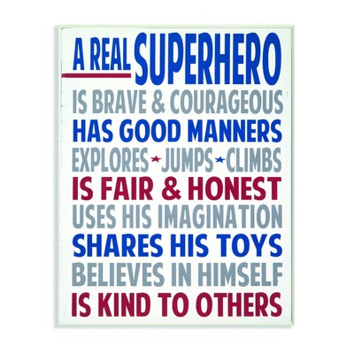 Typography Art Wall Plaque A Real Superhero Wall Plaque Art (10"x15"x0.5") - Stupell Industries