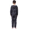 Harry Potter Boys' Hogwarts Christmas Sweater Hooded Union Suit Pajama Black - 2 of 4