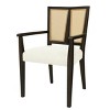 Modern Dining Chair Set of 2 with Rattan Back and Rubberwood Frame,Upholstered Arm Dining Chair for Kitchen or Living Room-Koiai - 3 of 4