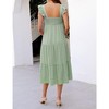 Maternity Dress Square Neck Sleeveless Smocked Ruffle Sleeve Baby Shower Photoshoot Summer Midi Dresses - 4 of 4