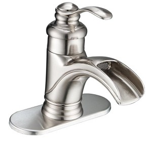 BWE Waterfall Single Hole Single-Handle Low-Arc Bathroom Faucet With Supply Line - 1 of 4