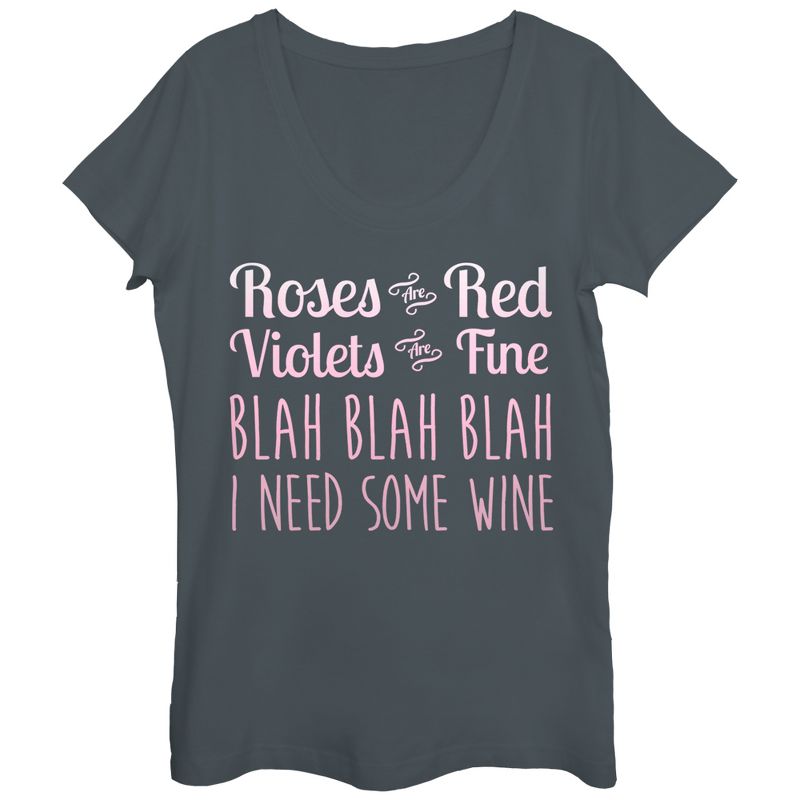 Women's Lost Gods Valentine Roses Are Blah Wine Scoop Neck, 1 of 4