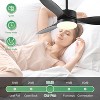 Modern Ceiling Fans with Lights Black 52 Inch Ceiling Fan with Remote Reversible DC Motor 6 Speed, Quiet Noiseless for Bedroom Living Room - 4 of 4