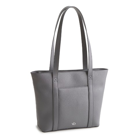 Vera Bradley Women's Outlet Faux Leather Small Vera Tote Bag Quiet Shade