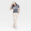 Women's NYC Short Sleeve Graphic T-Shirt - Gray XS