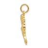 Black Bow Jewelry 14k Yellow Gold 2D Football Player Charm or Pendant, 7 x 26mm - 2 of 4