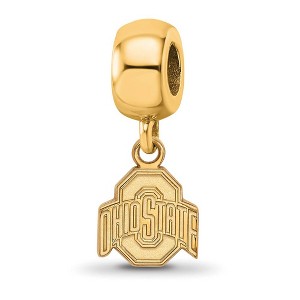 Black Bow Jewelry 14k Yellow Gold Plated Sterling Silver Ohio State Buckeyes NCAA Bead Charm - 1 of 4