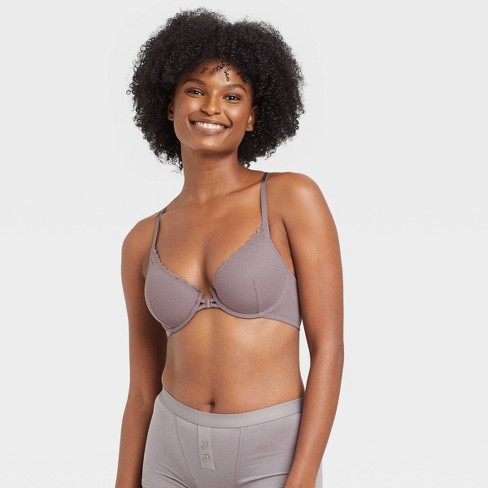 All.you. Lively Women's All Day Deep V No Wire Bra - Heather Gray