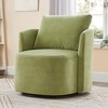 Akoasm 29.9 Inch Modern Upholstered Curved Design 360 Degree Swivel Accent Sofa Armchair For Hotel Living Room & Bedroom-Green - 3 of 4