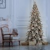 Whisen 6FT Artificial Christmas Tree, 600 LED Lights, 935 Tips, 31 Pine Cones, Snowy Effect, Hinged Branches, Metal Stand - 2 of 4