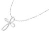 Silver Diamond Accent Cross Ribbon Pendant Necklace - 4 of 4