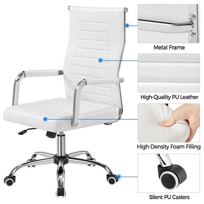 Yaheetech Modern Faux Leather Office Desk Chair, 5 of 9